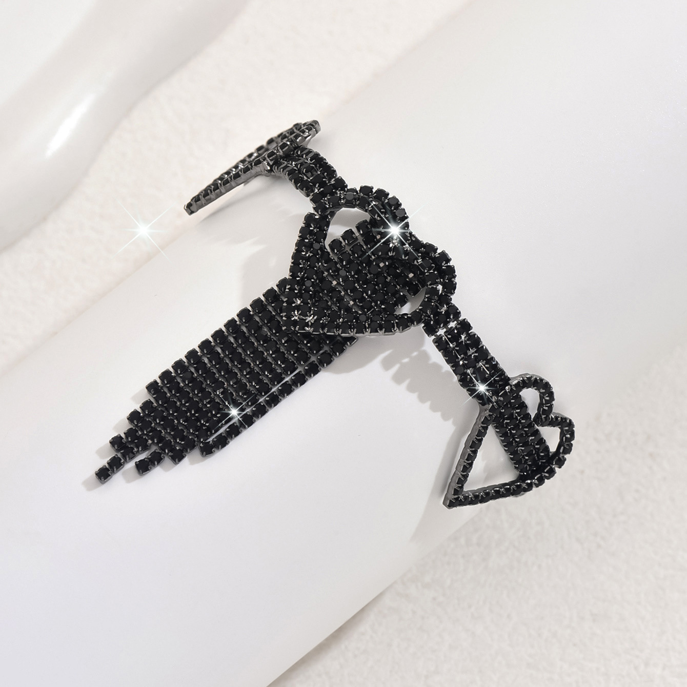 Womens Crystal Tassel Anklet With Rhinestone Dangle Charm Design